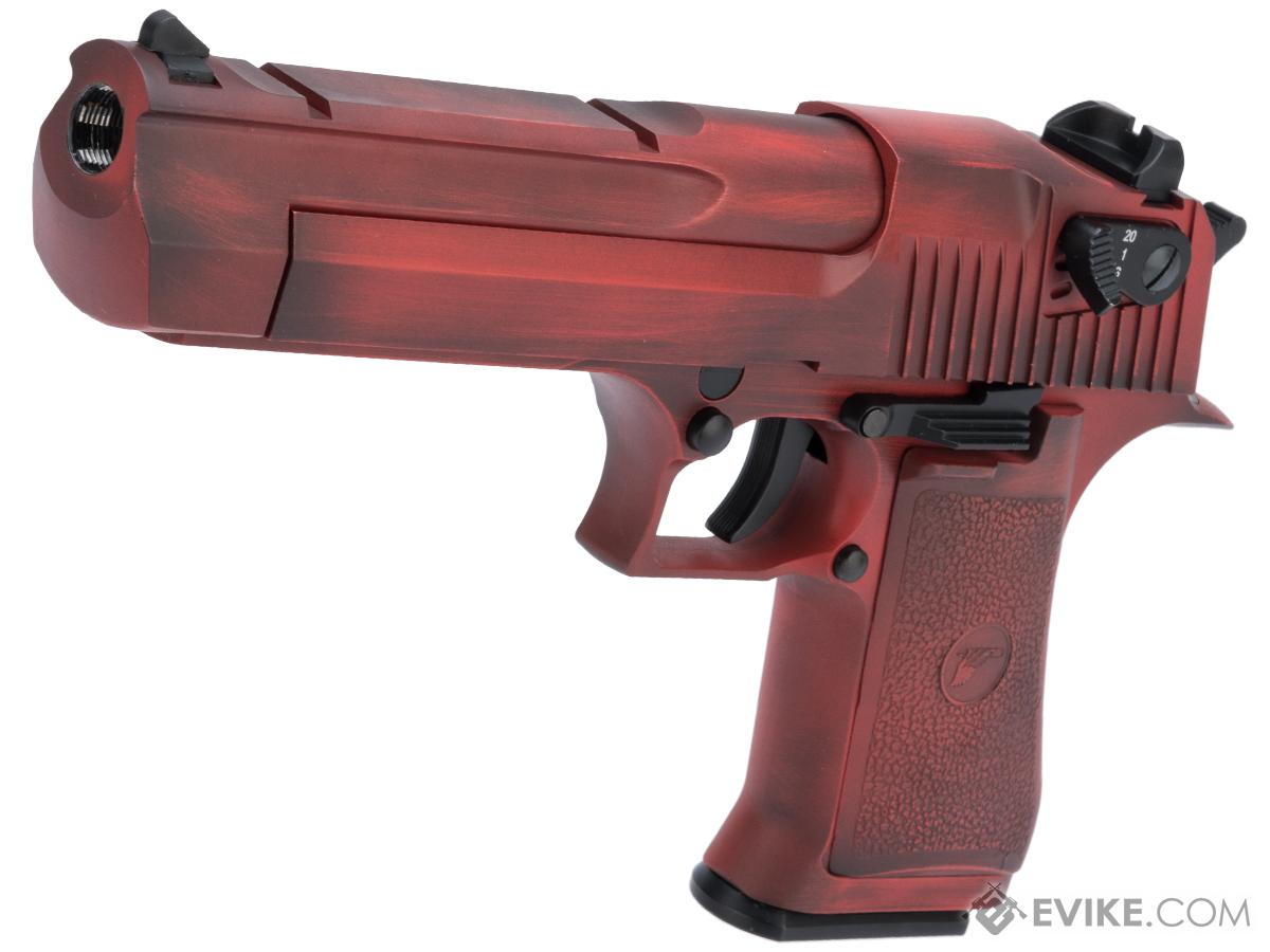 Magnum Research Licensed Semi/Full Auto Metal Desert Eagle CO2 Gas Blowback Airsoft Pistol by KWC w/ Black Sheep Arms Custom Cerakote (Color: Distressed Red)