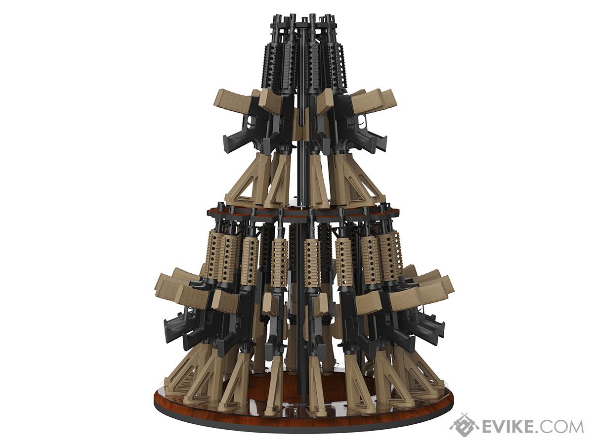EMG Professional Grade Wooden 2-Tier Circular Gun Rack / Display Stand (Capacity: 27 Long Guns)