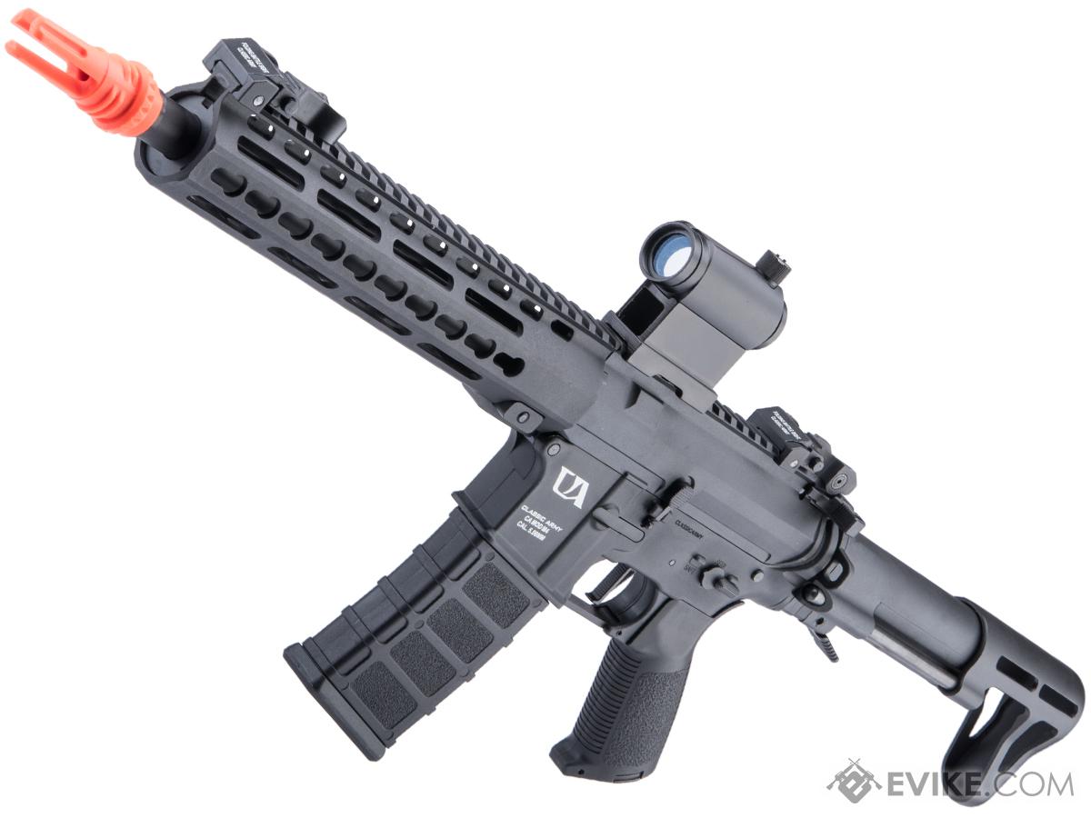 Classic Army Polymer KM10 M4 Airsoft AEG Rifle w/ 10 KeyMod Handguard (Color: Black / PDW Stock)