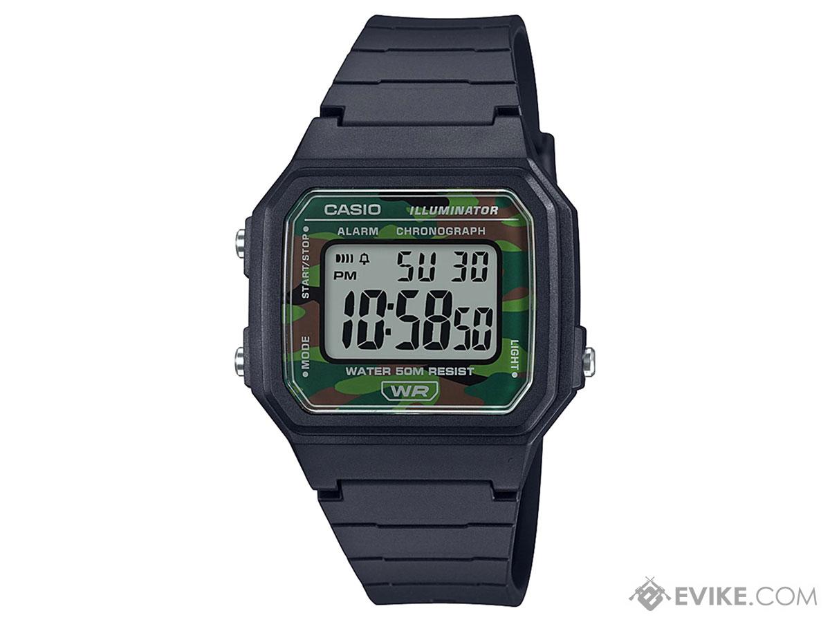Casio W217H Men's Classic Digital Watch (Color: Black w/ Camo Dial)