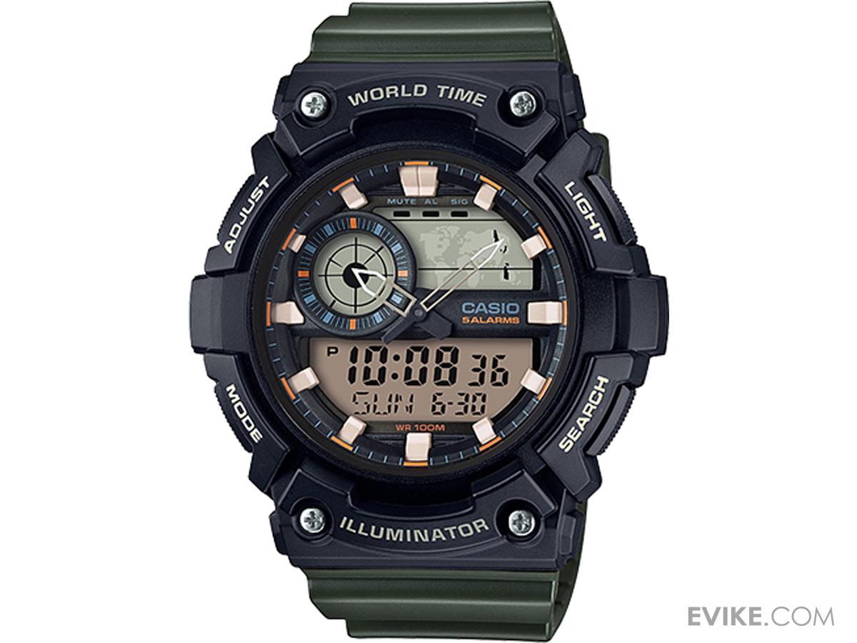 casio illuminator military green