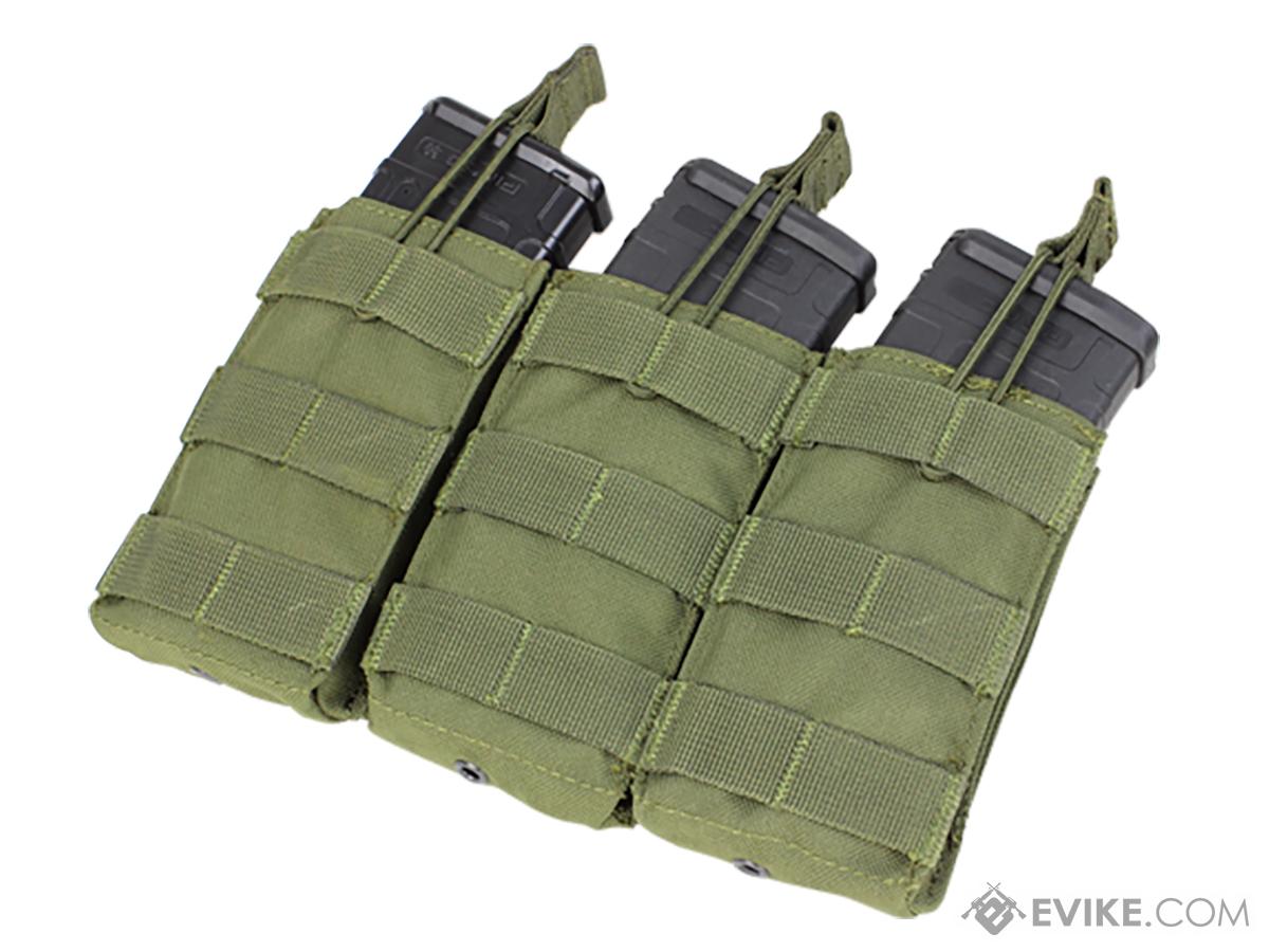 Condor MOLLE Pouches - Tactical Open Top Triple AR / M4 / M16 Mag Pouch (Color: OD Green)