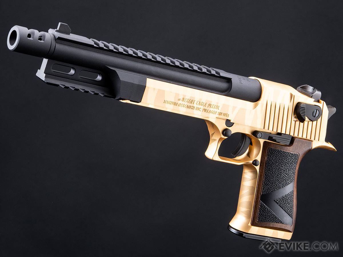 Evike.com Custom Raccoon Special Hand Cannon .50AE Desert Eagle Gas Blowback Airsoft Pistol (Color: Gold Tigerstripe / Green Gas)
