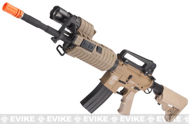 Evike Custom Class I G&P M4 Airsoft AEG Rifle - SWAT Carbine / Tan (Package: Add Battery + Charger)