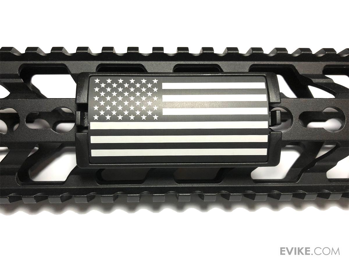 Custom Gun Rails Large Laser Engraved Aluminum Rail Cover (Model U.S. Flag Stars Left