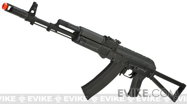 CYMA Standard Stamped Metal AK74 Airsoft AEG Rifle w/ Steel Folding Stock (Package: Add 7.4v LiPo Battery + Charger)