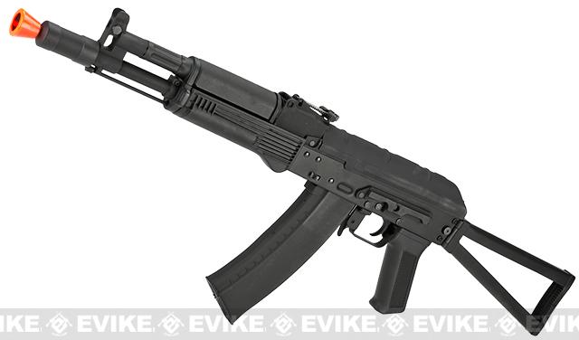 CYMA Standard Stamped Metal AK-105 Airsoft AEG Rifle with Steel Folding Stock (Package: Add 7.4v LiPo Battery + Charger)