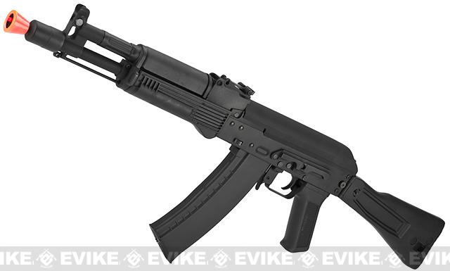 CYMA Standard Stamped Metal AK-105 Airsoft AEG Rifle with Synthetic Folding Stock (Package: Add 7.4v LiPo Battery + Charger)