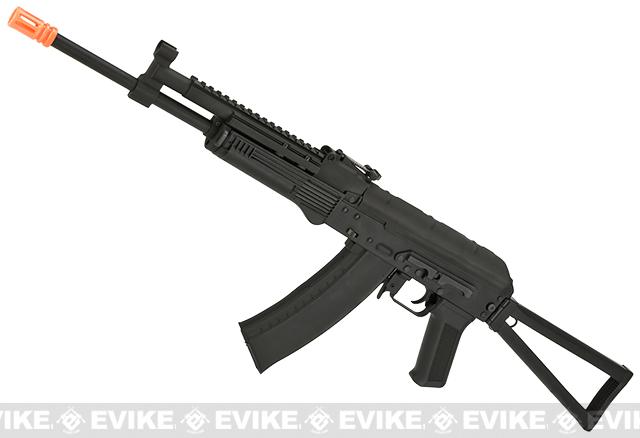 CYMA Standard Stamped Metal AK-74 KTR RIS Airsoft AEG Rifle w/ Steel Folding Stock (Package: Add 7.4v LiPo Battery + Charger)