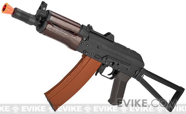 CYMA Standard Stamped Metal AK74U Airsoft AEG Rifle w/ Steel Folding Stock and Wood Furniture (Package: Gun Only)