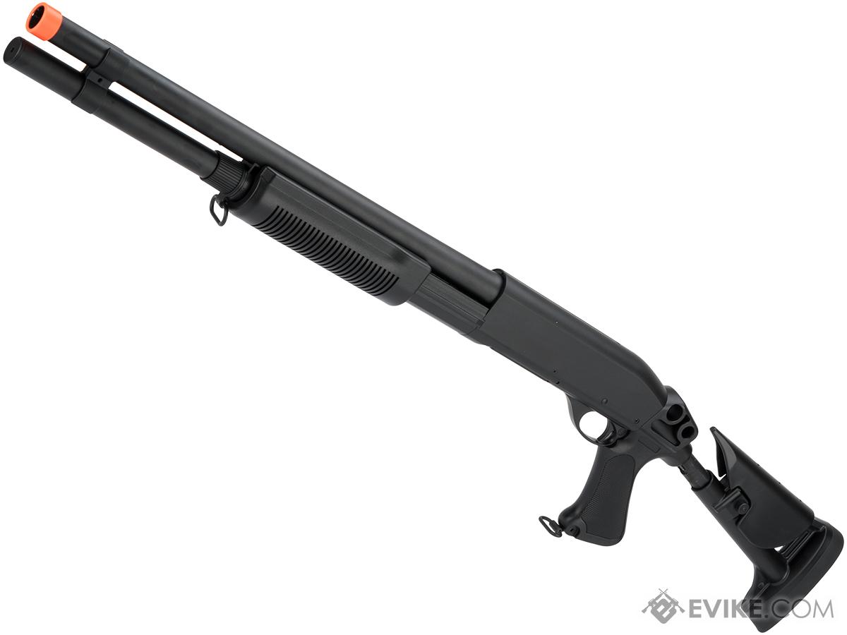 CYMA Standard M870 3-Round Burst Multi-Shot Shell Loading Airsoft Shotgun (Model: Retractable Stock)