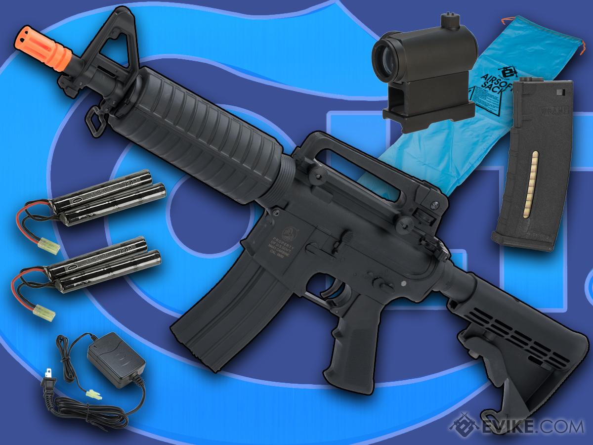 Cybergun Licensed Colt Sportsline M4 AEG Rifle w/ G3 Micro-Switch Gearbox (Model: M4 Commando / Black / Go Airsoft Package)