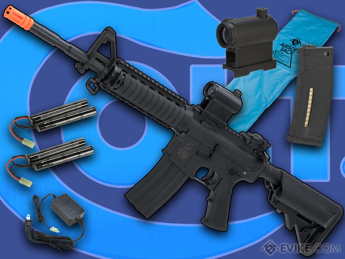 Cybergun Licensed Colt Sportsline M4 AEG Rifle w/ G3 Micro-Switch Gearbox (Model: Rainbow 14.5 / Black / Go Airsoft Package)