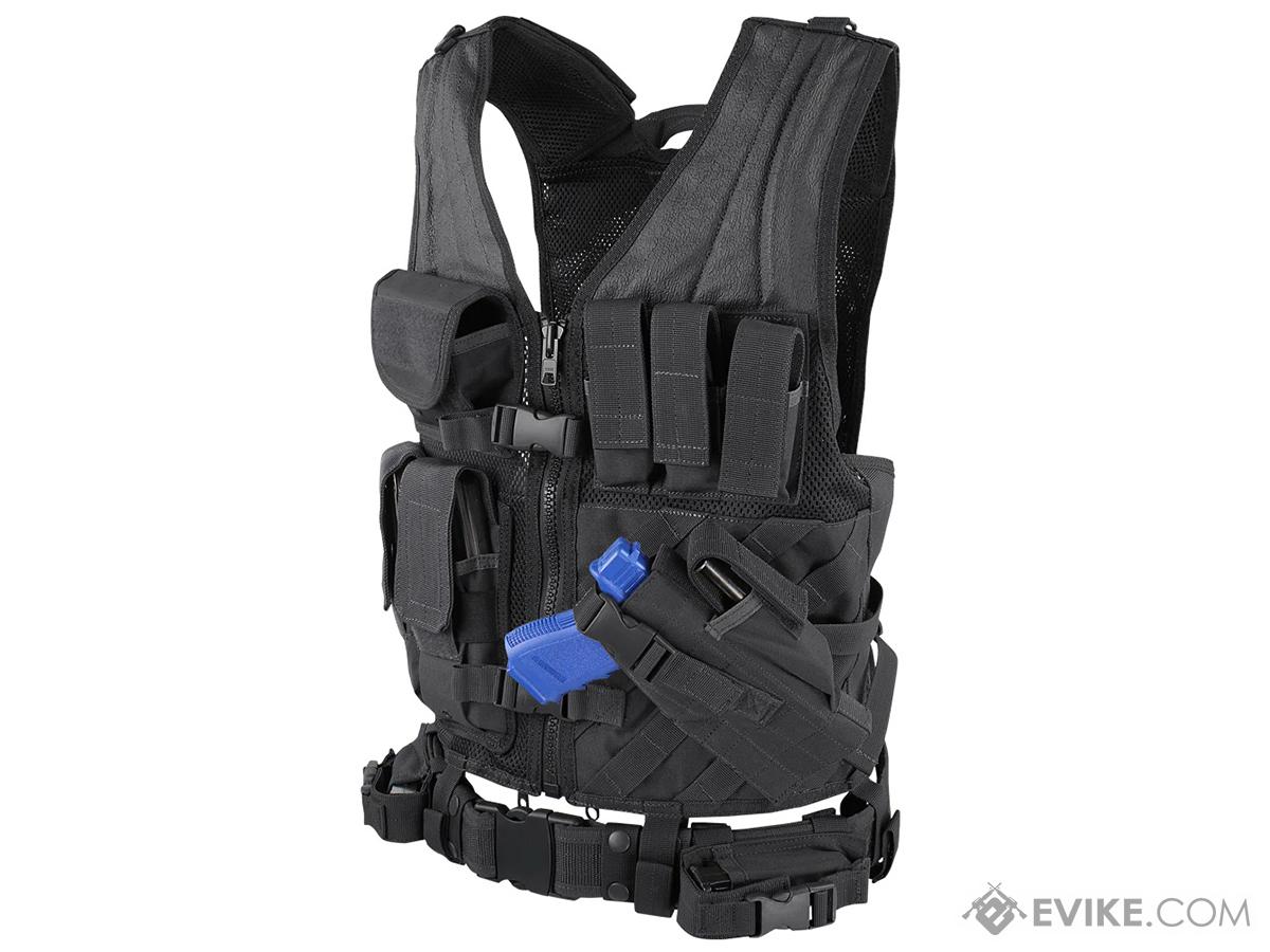 Condor Crossdraw Tactical Vest (Color: Black / X-Large - 2X-Large)