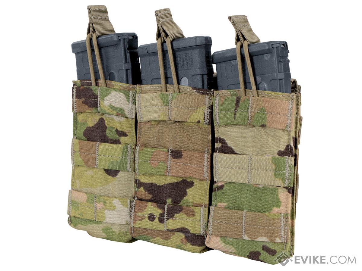 Condor MOLLE Pouches - Tactical Open Top Triple AR / M4 / M16 Mag Pouch (Color: Scorpion OCP)