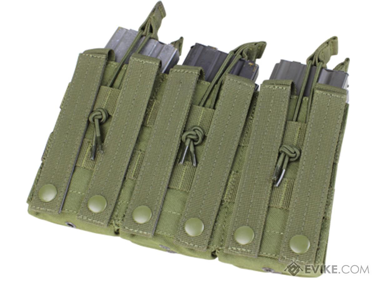 Condor MA27 OD Green MOLLE Triple Open Top 5.56 .223 Bungee Magazine Mag Pouch 