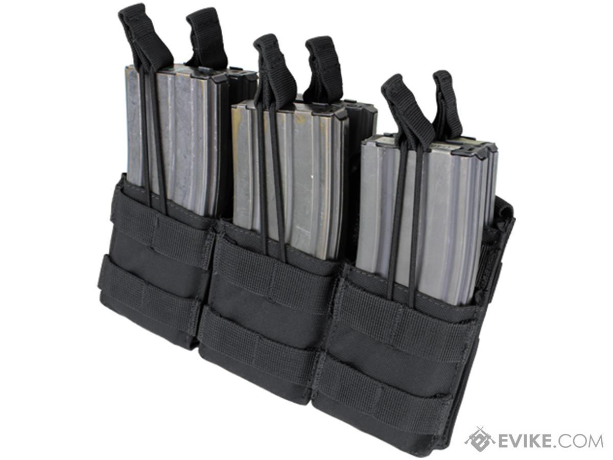 Condor Tactical Open Top Triple Stacker AR15 / M4 / M16 / 5.56 NATO Magazine Pouch (Color: Black)