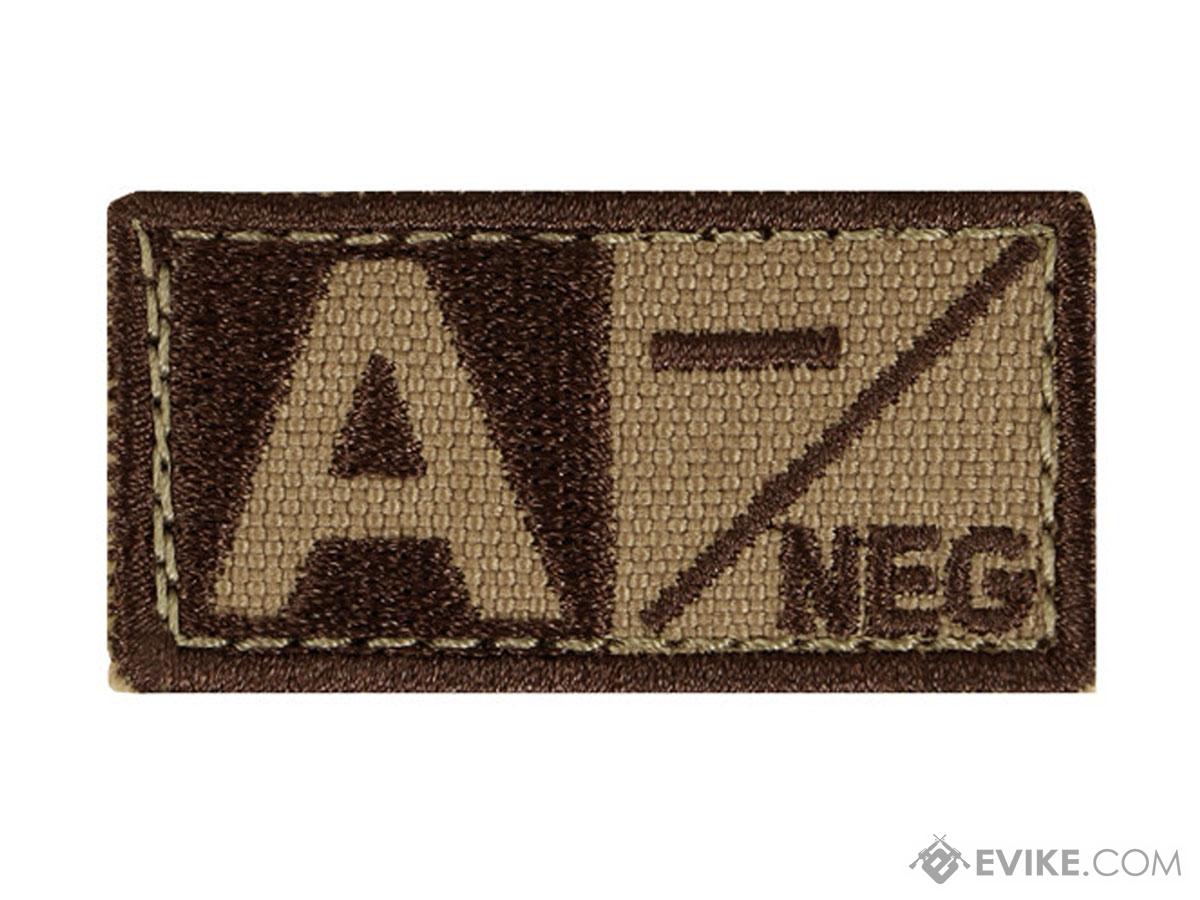 Condor Blood Type Tactical Embroidered Patch (Color: Coyote Brown / A Negative)