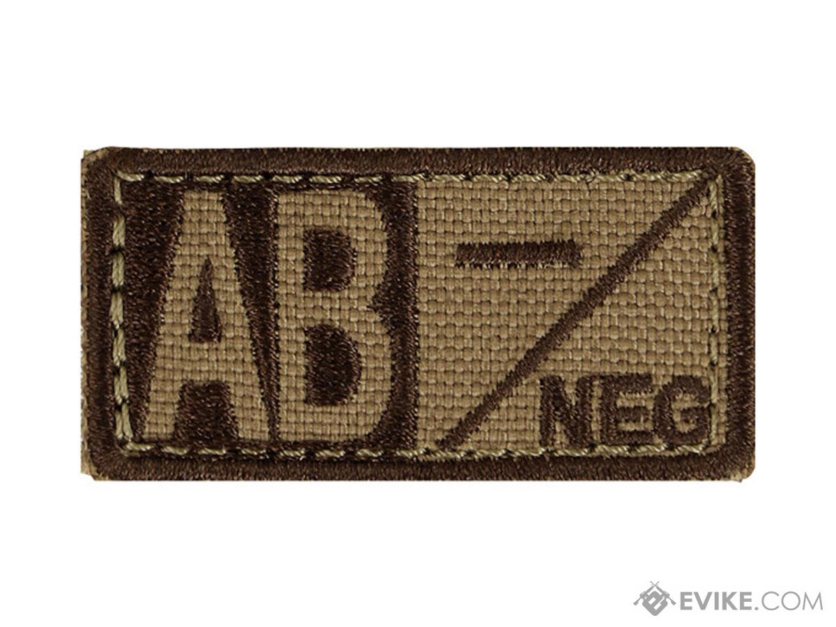 Condor Blood Type Tactical Embroidered Patch (Color: Coyote Brown / AB Negative)