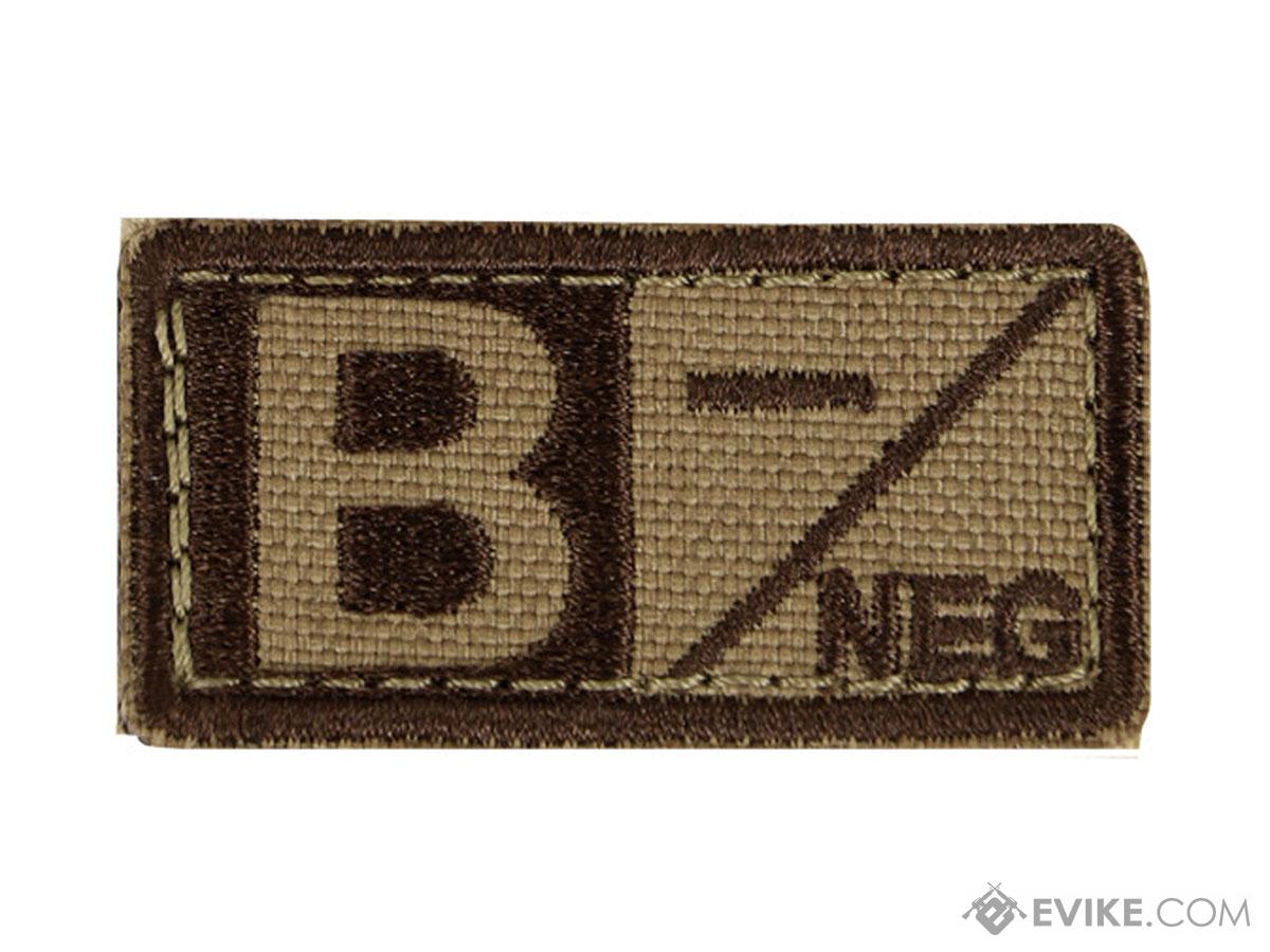 Condor Blood Type Tactical Embroidered Patch (Color: Coyote Brown / B Negative)