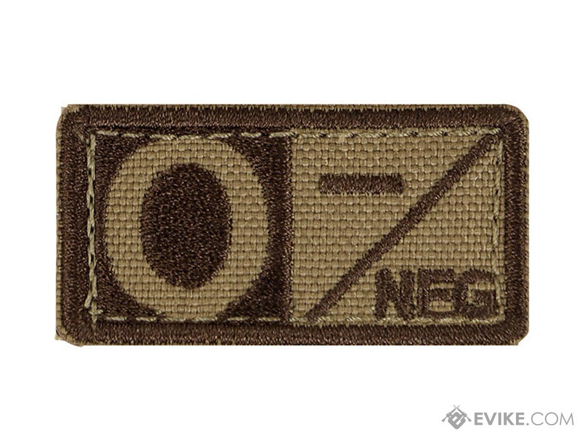 Condor Blood Type Tactical Embroidered Patch (Color: Coyote Brown / O Negative)