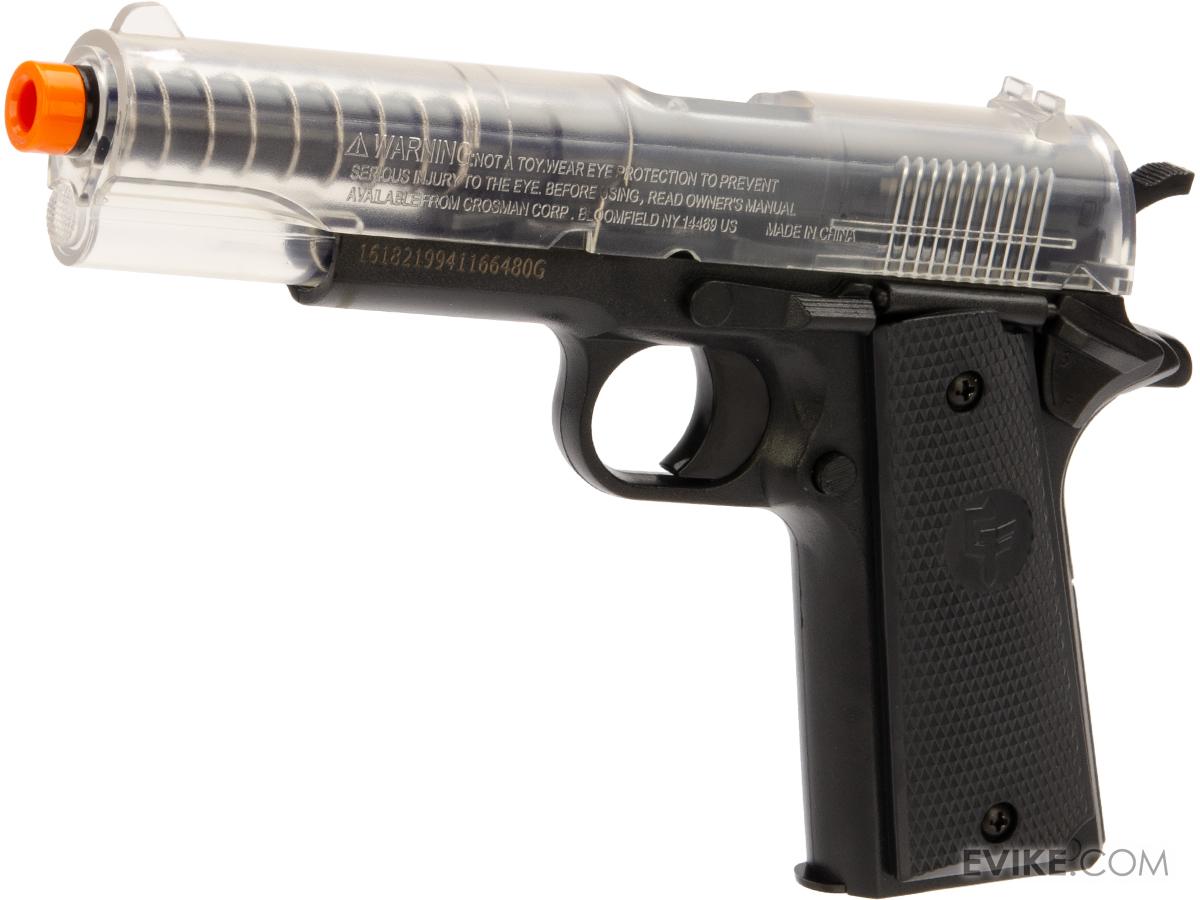 Game Face Stinger P311 Spring Powered Single Shot Military Style Airsoft Pistol (Color: Clear/Black)