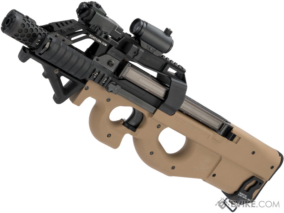 Evike Com Custom Shop Dominator Cybergun Fn Herstal P90 Gas Blowback Pdw Color Tan Airsoft Guns Evike Custom Guns P90 E90 Series