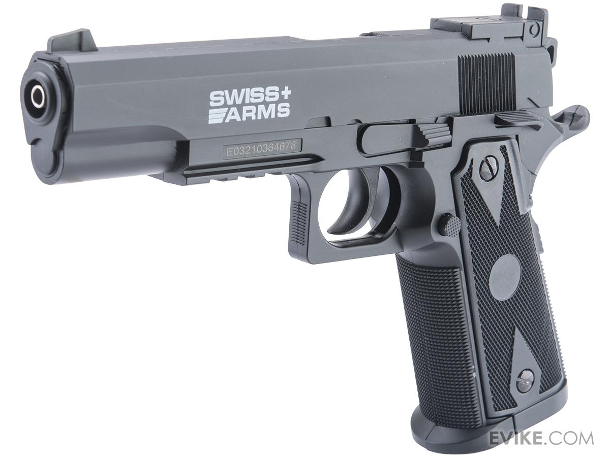 Swiss Arms P1911 Match CO2 Powered .177cal Non-Blowback Air Pistol (Color: Black)