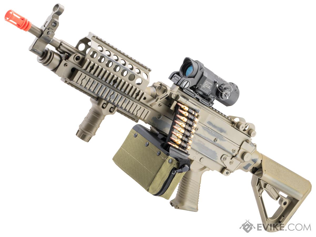 A&K x SP Systems Custom FN Licensed MK46 Mod.1 Airsoft AEG Light Machine Gun by Cybergun (Color: Battle Worn Dark Earth)