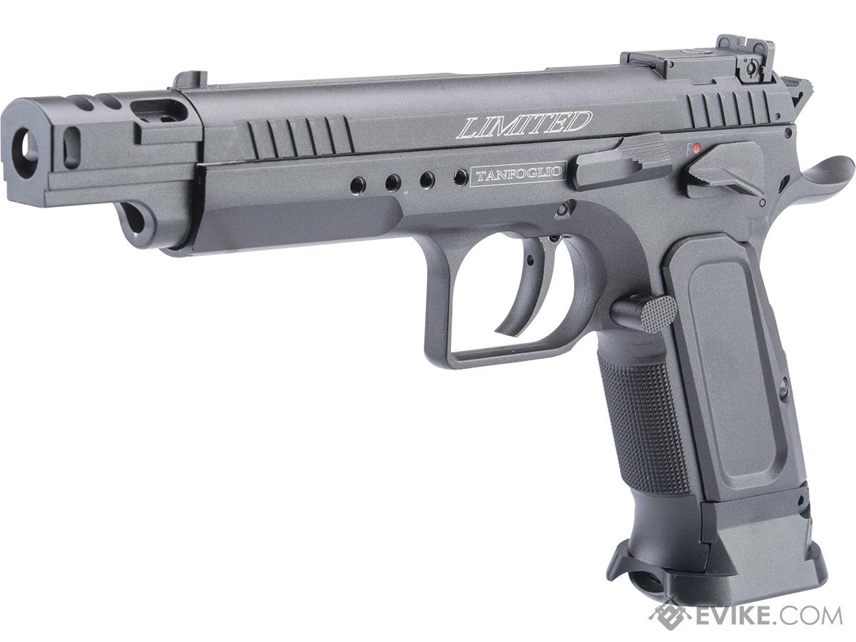 Cybergun Tanfoglio Licensed Limited Edition Custom Airsoft GBB Pistol by KWC (Model: Pistol w/ Comp / Black)
