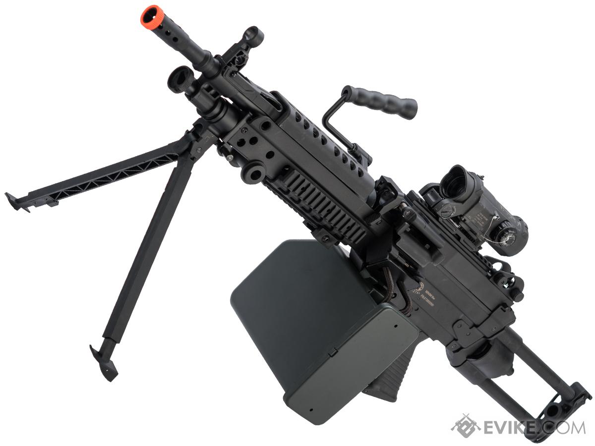 Cybergun FN Licensed M249 MINIMI Featherweight Airsoft Machine Gun (Model: Para / 400 FPS / Add 2500rd Box Magazine)