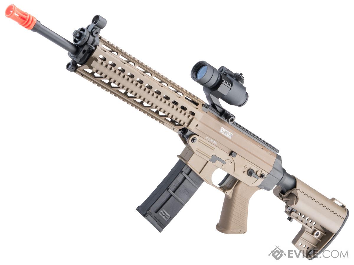 Cybergun / Swiss Arms Licensed SG556 RIS Airsoft AEG Rifle (Color: Tan / Carbine)