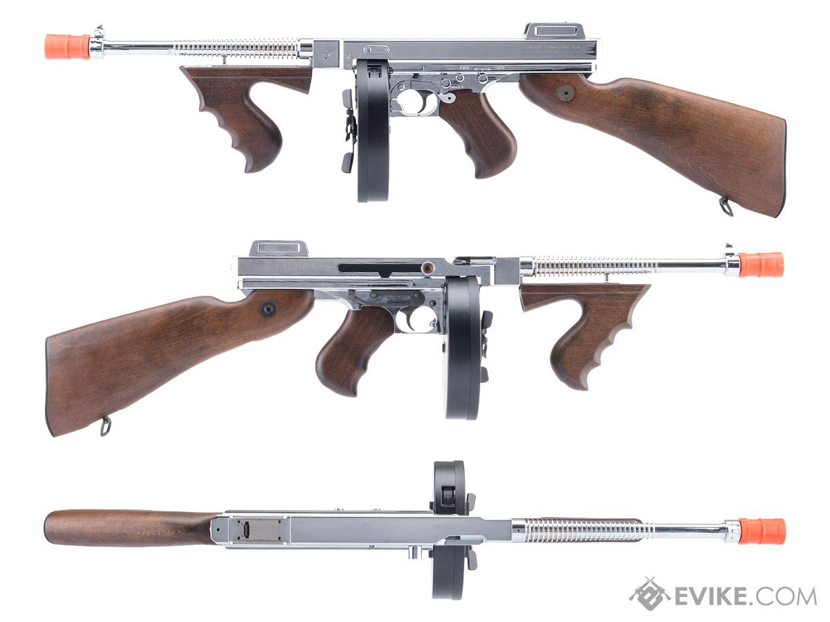 Thompson Nickel Plated Chrome M1928 Chicago Typewriter Airsoft AEG by