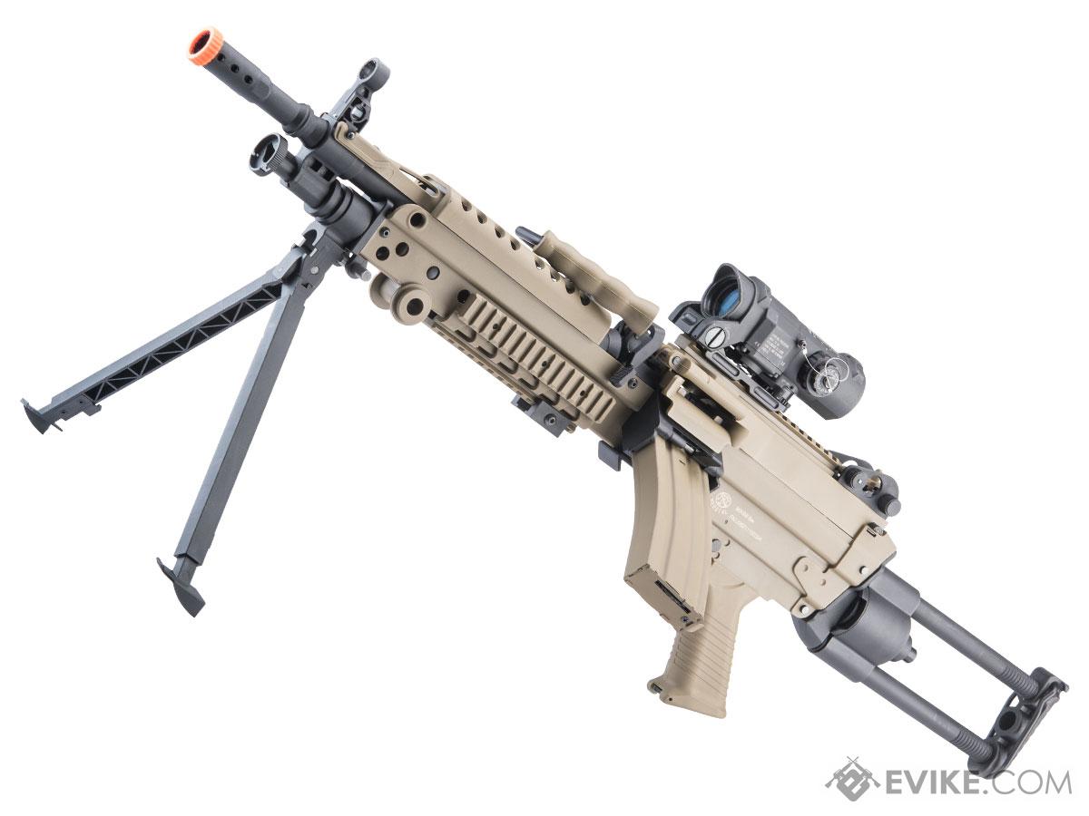 Cybergun FN Licensed M249 MINIMI Featherweight Airsoft Machine Gun (Model: Para / Tan / 400 FPS)