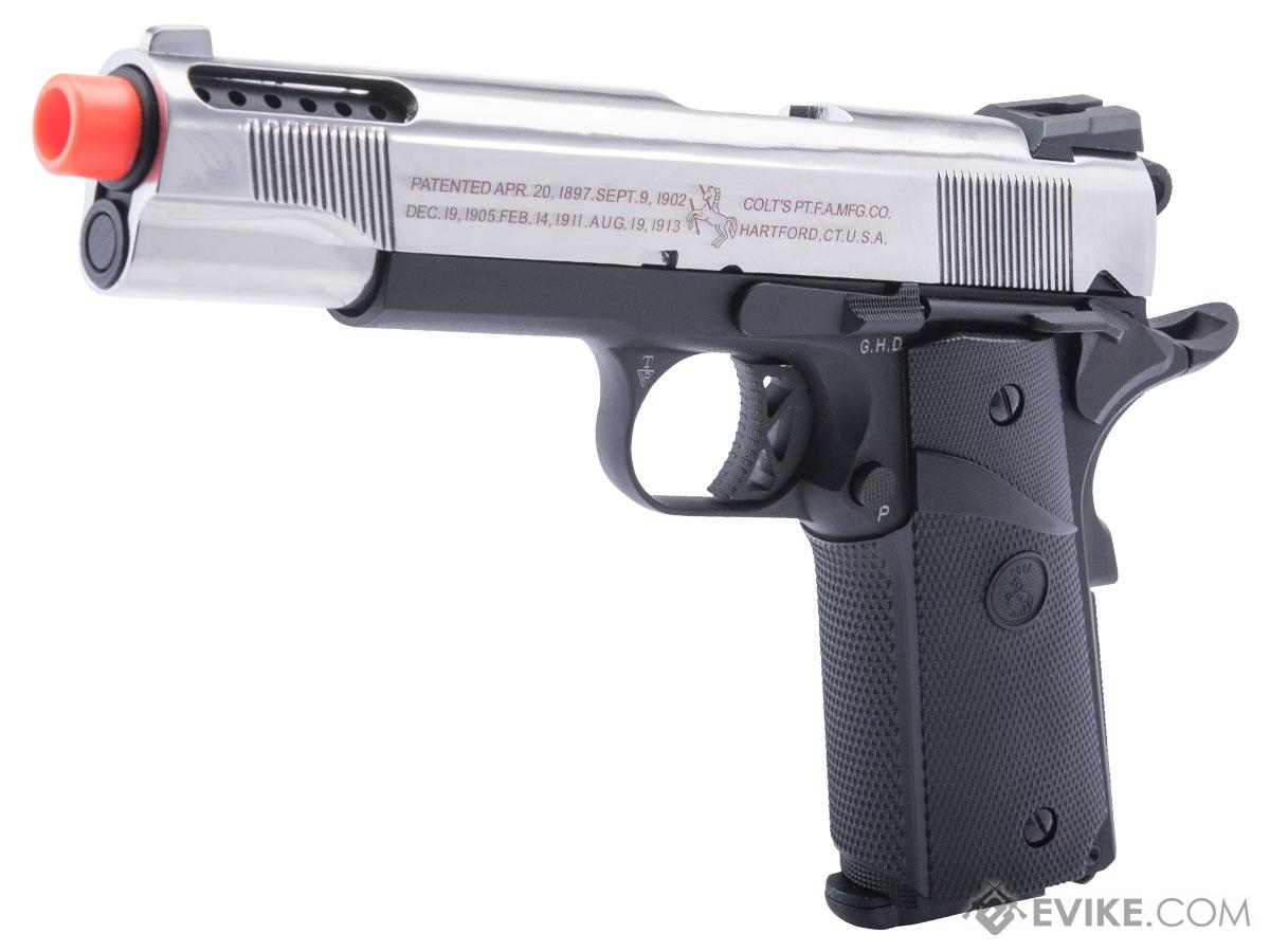 Cybergun Colt Licensed 1911 Airsoft Gas Blowback Pistol (Color: Two-Tone Silver - Black / SRV-12 / Gas / Gun Only)