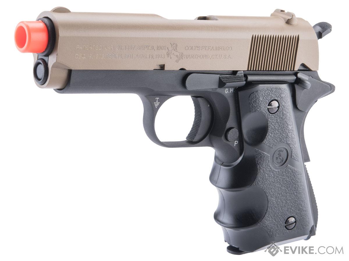 Cybergun Colt Licensed 1911 Airsoft Gas Blowback Pistol (Color: Two-Tone Tan - Black / Officer / Gas / Gun Only)