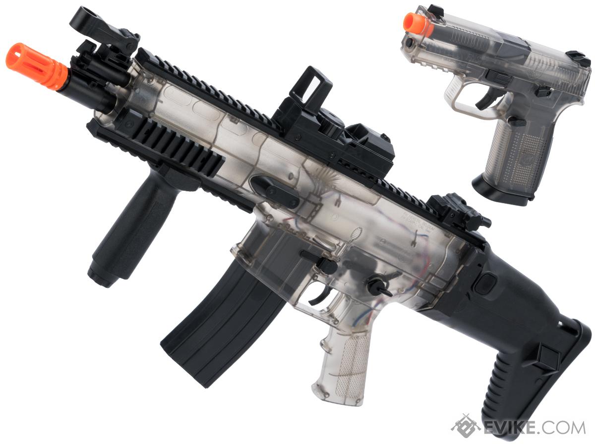 FN Herstal Licensed SCAR-L Airsoft AEG and FNS-9 Pistol Starter Kit by Cybergun (Model: Smoke Clear)