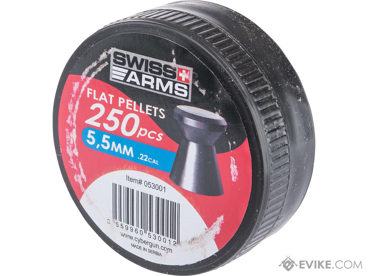 Swiss Arms High Grade .22cal Pellets (Package: 250 Rounds / Flat Tip)