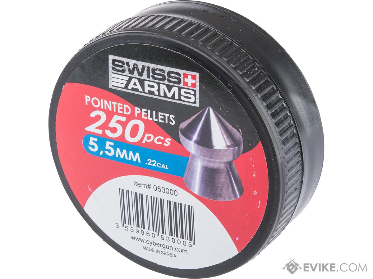 Swiss Arms High Grade .22cal Pellets (Package: 250 Rounds / Pointed Tip)