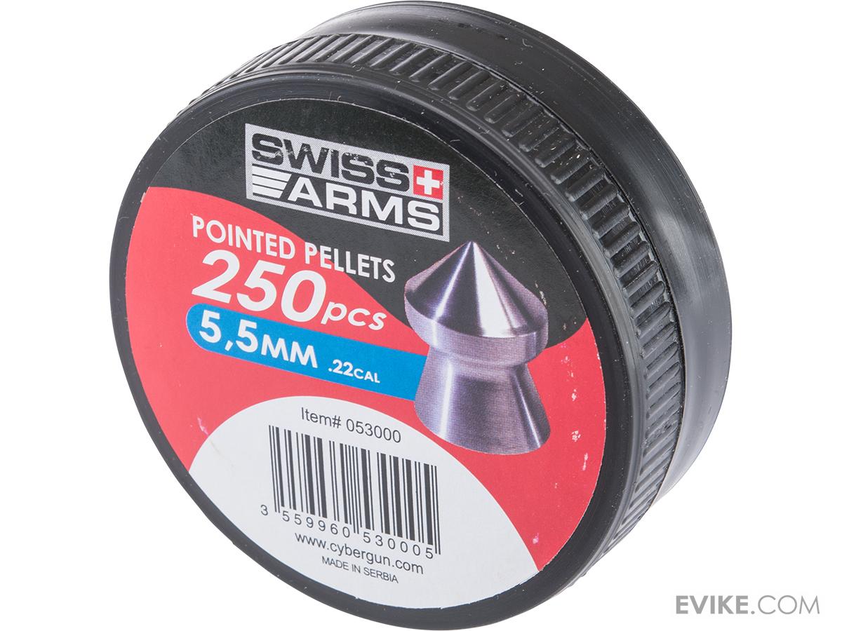 Swiss Arms High Grade .22cal Pellets (Package 250 Rounds / Pointed Tip