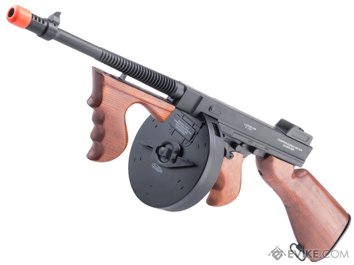 Cybergun Licensed Thompson 1928 Chicago Typewriter Airsoft AEG Rifle w/ Real Wood Furniture (Package: Gun Only)