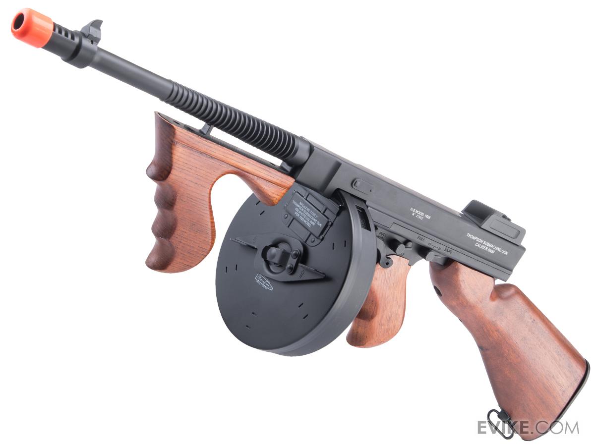 Cybergun Licensed Thompson 1928 Chicago Typewriter Airsoft AEG Rifle w/ Real Wood Furniture (Package: Gun Only)