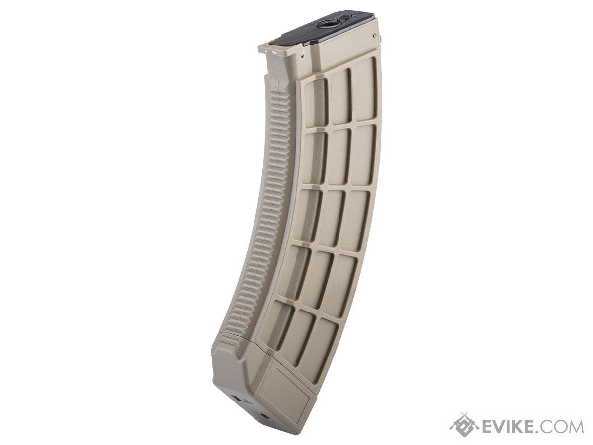 CYMA 200 Round Mid-Cap Waffle Magazine for AK / AR-47 MK47 Series Airsoft AEG Rifle (Color: Tan)