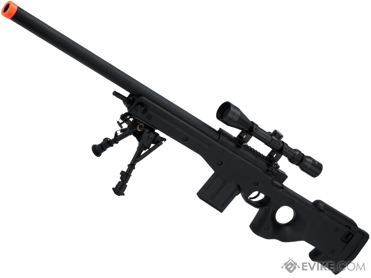 CYMA Standard L96 Bolt Action High Power Airsoft Sniper Rifle (Color: Black / Add Scope + Bipod)