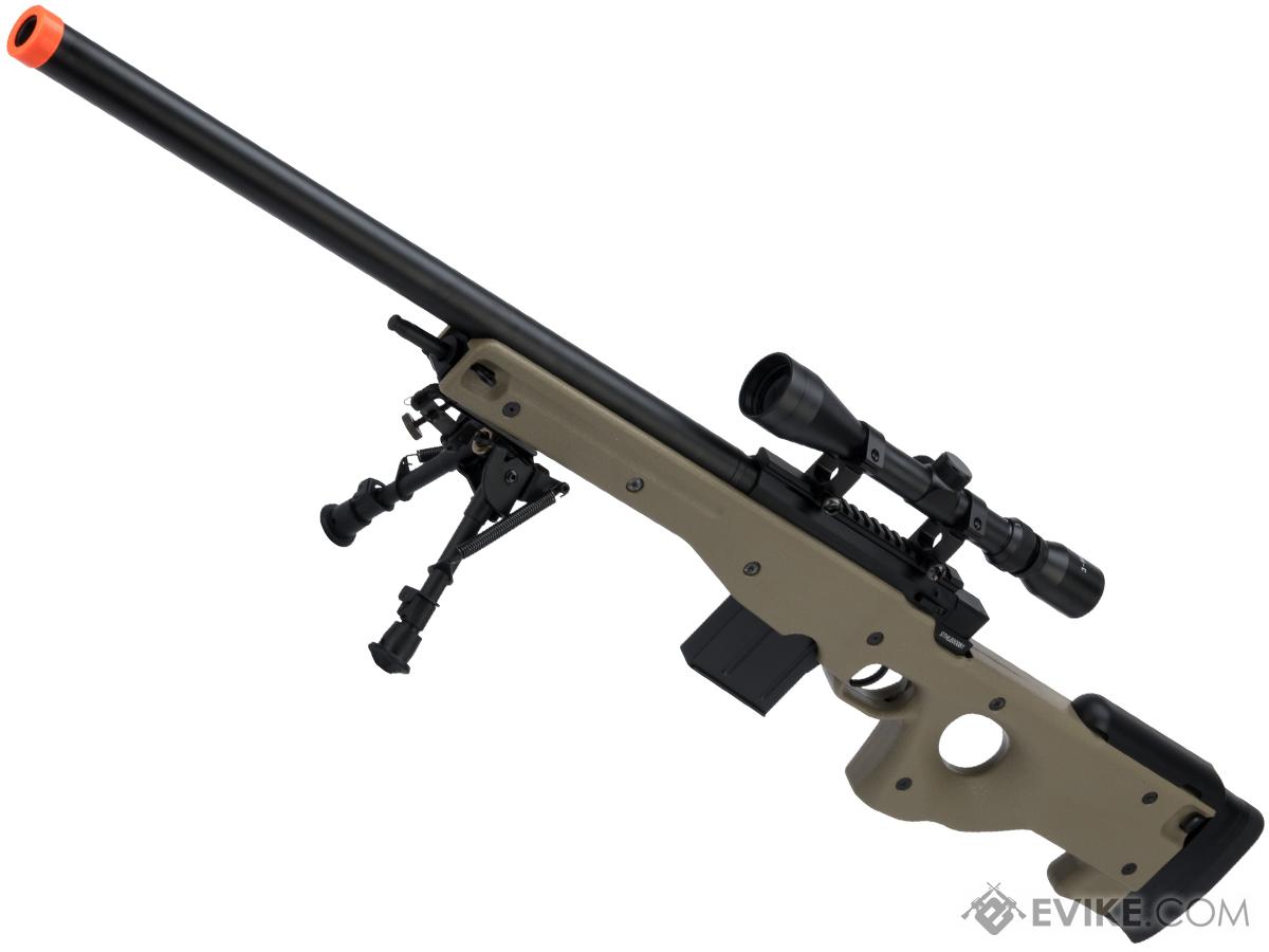 CYMA Standard L96 Bolt Action High Power Airsoft Sniper Rifle (Color: Tan / Add Scope + Bipod)