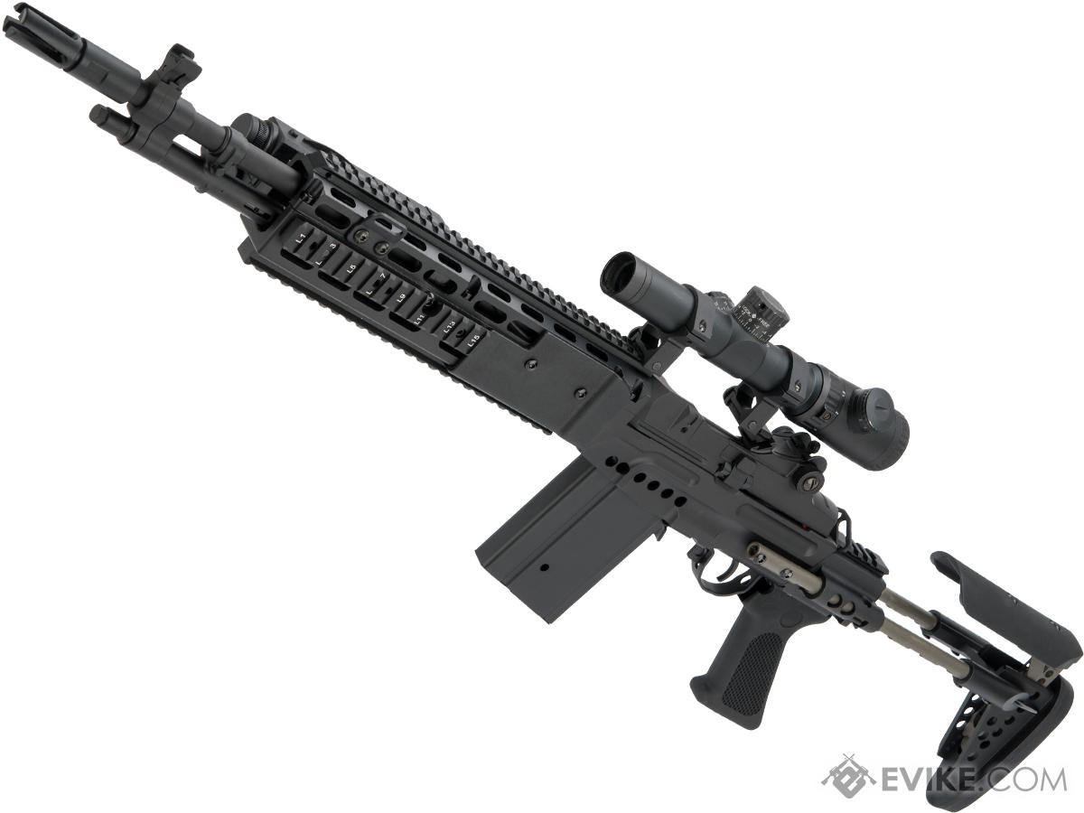 CYMA Sport Full Metal M14 EBR Designated Marksman Rifle Airsoft AEG (Color: Black / EBR Stock)