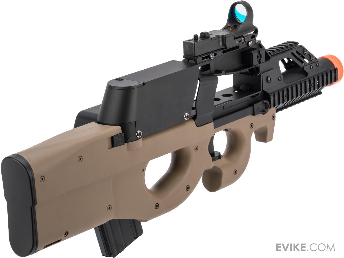 Custom P90 Terminator Airsoft AEG w/ Box Mag (Color Half Tan