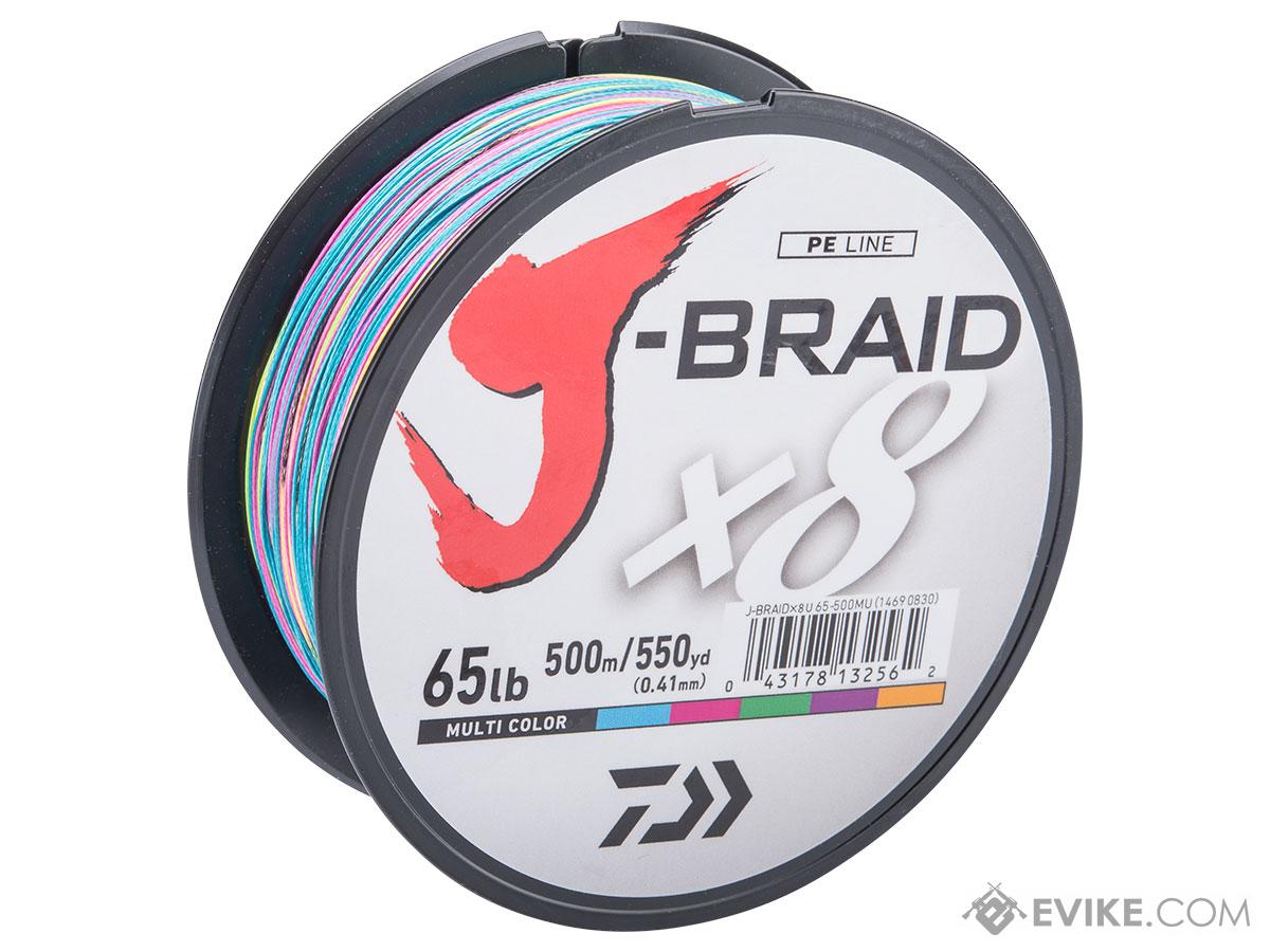 Daiwa J-Braid 8-Strand Woven Round Braid Line (Color: Multicolor / 65 Pounds / 550YDS - 500M)