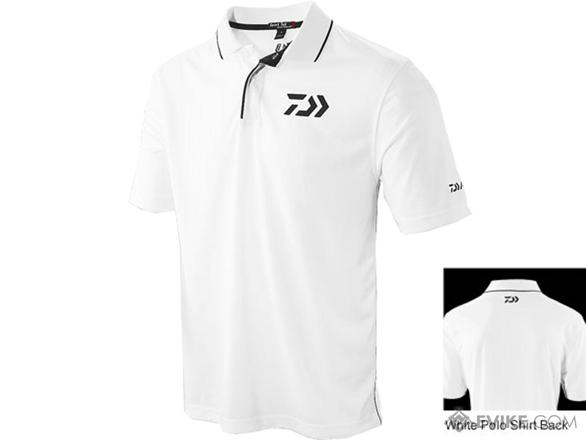 DAIWA D-VEC Polo Shirt w/ Embroidered Vector Logo (Color: White / 2X-Large)