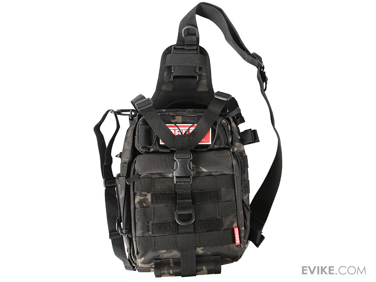 DRESS 2WAY 2.0 Military Messenger Shoulder Convertible Pack (Color: Camo Black)